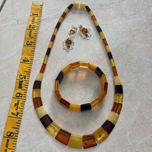 Baltic amber jewelry set